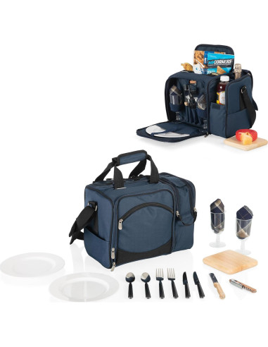 Cesta de Picnic Malibu Cooler PICNIC TIME para 2, Azul Marino
