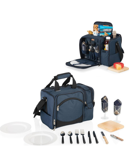 Cesta de Picnic Malibu Cooler PICNIC TIME para 2, Azul Marino