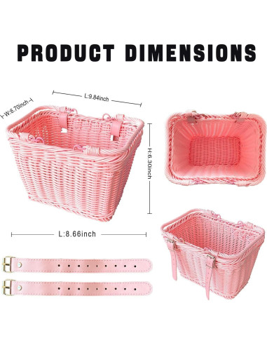 Cesta de Picnic de Mimbre Aikolesa Rosa 21x16x16 cm