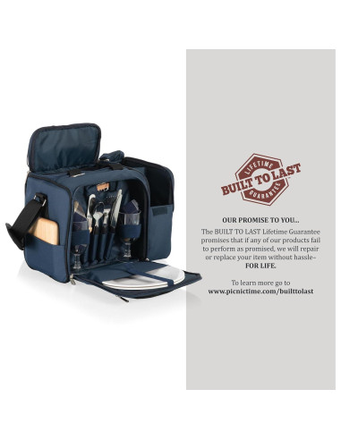 Cesta de Picnic Malibu Cooler PICNIC TIME para 2, Azul Marino
