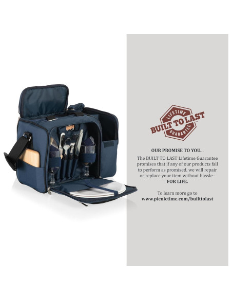 Cesta de Picnic Malibu Cooler PICNIC TIME para 2, Azul Marino