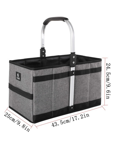 Cesta Plegable ALLCAMP 27L Gris - Compacta y Multiuso