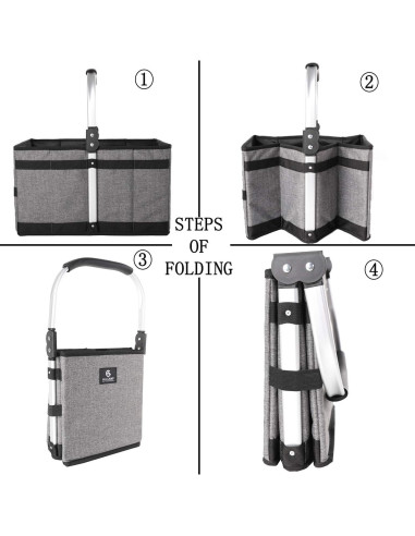 Cesta Plegable ALLCAMP 27L Gris - Compacta y Multiuso