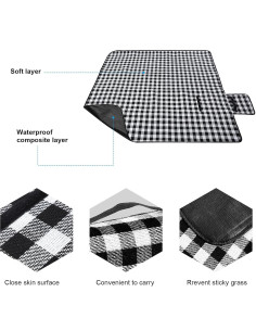 Cesta de Picnic Patelai de Mimbre con Manta Cuadrícula 33x20cm 2