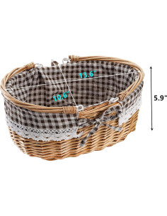 Cesta de Picnic de Mimbre Peohud con Doble Asa Plegable 2