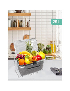 Canasta de Picnic Aislada MEKOTRIN 45x26x25 cm Gris 2