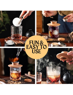 Kit de Ahumador de Whiskey Ritual Life con 2 Vasos y Antorcha 2