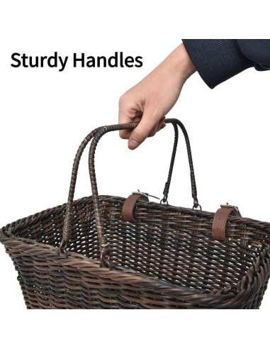 Cesta de Bicicleta GRANNY SAYS de Mimbre Desmontable 34x24x18 cm