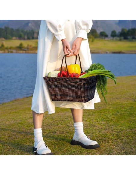 Cesta de Bicicleta GRANNY SAYS de Mimbre Desmontable 34x24x18 cm