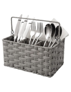 Caddy de Utensilios GRANNY SAYS - Canasta de Mimbre 4 Compartimentos