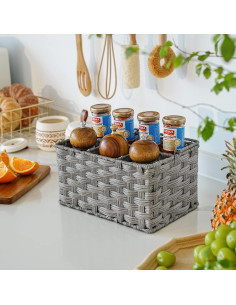 Caddy de Utensilios GRANNY SAYS - Canasta de Mimbre 4 Compartimentos 2