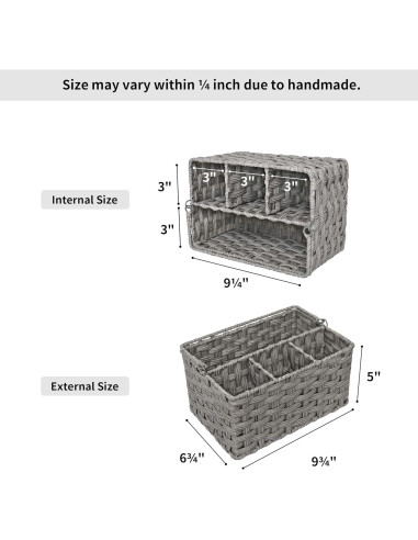 Caddy de Utensilios GRANNY SAYS - Canasta de Mimbre 4 Compartimentos
