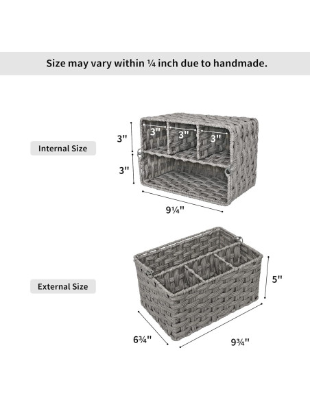Caddy de Utensilios GRANNY SAYS - Canasta de Mimbre 4 Compartimentos