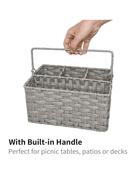 Caddy de Utensilios GRANNY SAYS - Canasta de Mimbre 4 Compartimentos