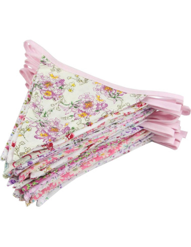 Guirnalda Triangular Rosa DAFEN 10m 36 Banderines Algodón