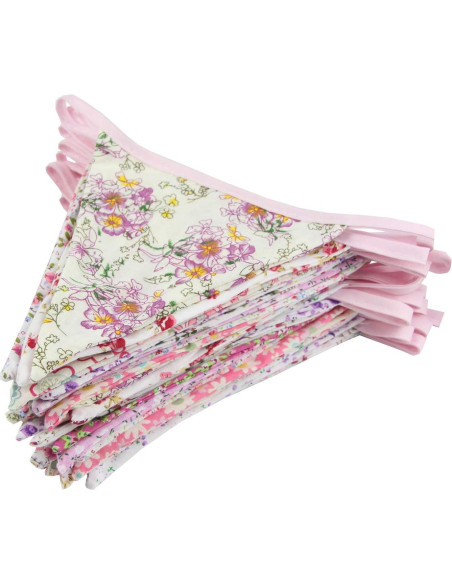 Guirnalda Triangular Rosa DAFEN 10m 36 Banderines Algodón