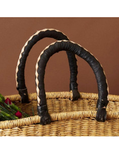 Cesta de Picnic Bolga Africana - Grande, Negra y Natural 2