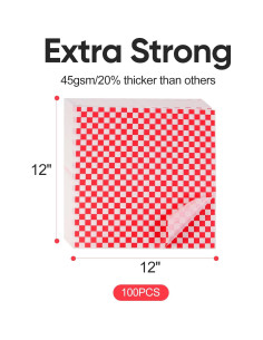 100 Hojas Papel Cera Vacnkoy 30.48x30.48 cm Resistente Grasa 2