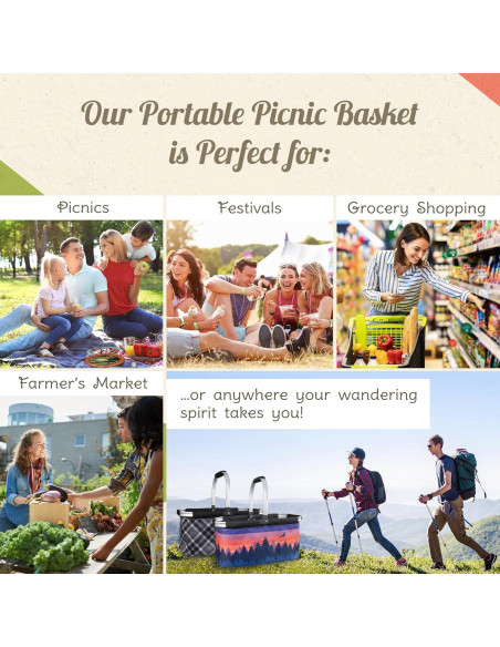 Cesta de Picnic Plegable Camp Casual CC-010GPB Gris 68.6x48.3cm