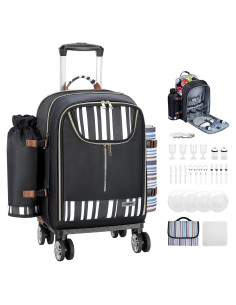 Mochila de Picnic con Carro Sydioor para 4 Personas - Set Completo