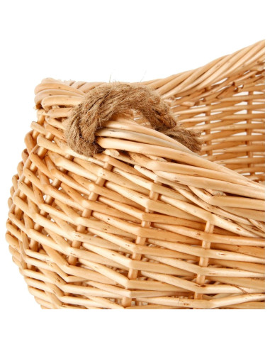 Cesta de Mimbre JJSQ 43x30.5 cm para Picnic y Jardín