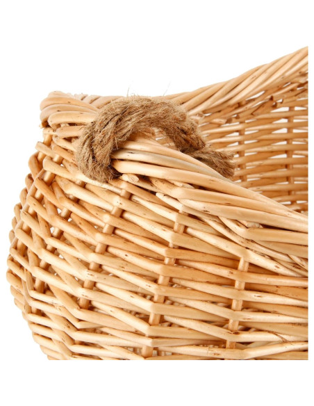 Cesta de Mimbre JJSQ 43x30.5 cm para Picnic y Jardín