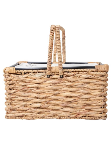 Cesta de Picnic Aislada RUQIAO CRAFT Tejida en Juncos 19L