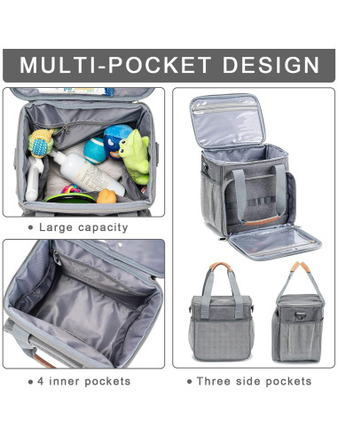 Bolsa de Aseo para Mascotas BABEYER Gris 28x23.1x29 cm