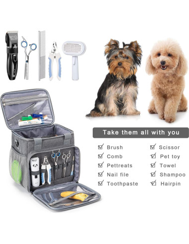 Bolsa de Aseo para Mascotas BABEYER Gris 28x23.1x29 cm