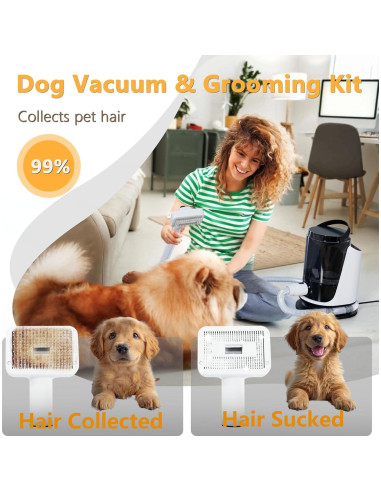 Kit de Aspiradora y Secador para Perros FOTING 8 en 1 3L