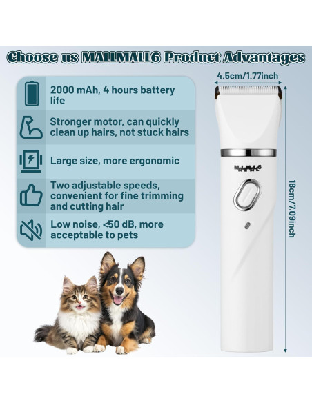 Kit de Aseo para Perros MALLMALL6 4 en 1 Batería 2000mAh