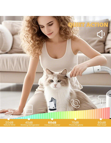 Kit de Aspiradora y Secador para Perros FOTING 8 en 1 3L