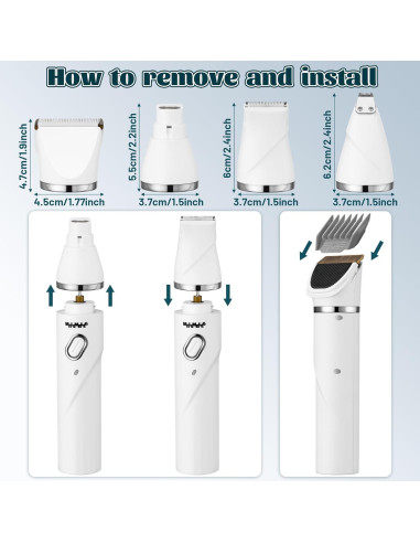 Kit de Aseo para Perros MALLMALL6 4 en 1 Batería 2000mAh