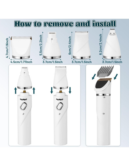 Kit de Aseo para Perros MALLMALL6 4 en 1 Batería 2000mAh