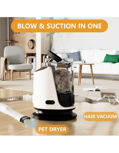Kit de Aspiradora y Secador para Perros FOTING 8 en 1 3L