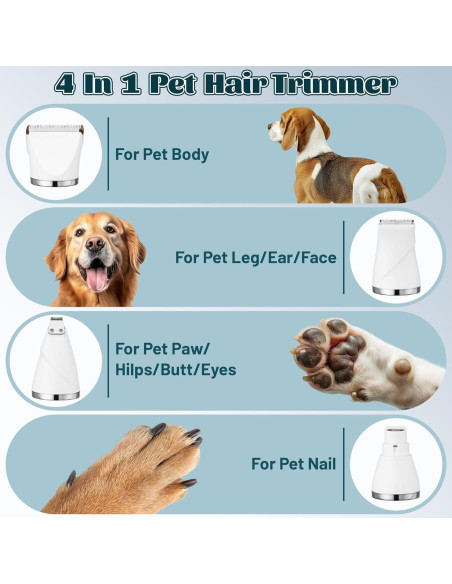 Kit de Aseo para Perros MALLMALL6 4 en 1 Batería 2000mAh