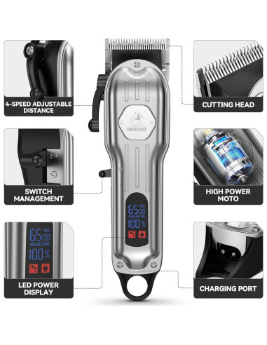 Cortadora de Pelo para Perros Gooad Recargable Plata 240 min