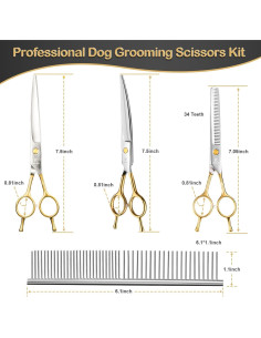 Juego de Tijeras para Perros 6 en 1 Funnyfox - Acero Inoxidable 2