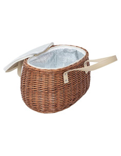 Cesta de Picnic Aislada KINGWILLOW de Mimbre Natural 34x24x19cm