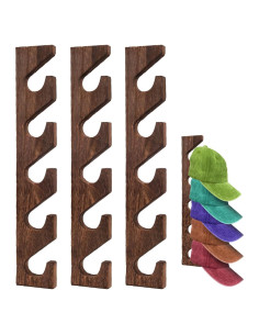 Soporte para Gorras de Béisbol SOEWIOU 3 Estantes Madera Marrón