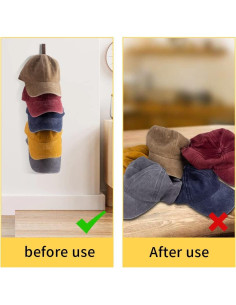 Soporte para Gorras de Béisbol SOEWIOU 3 Estantes Madera Marrón 2