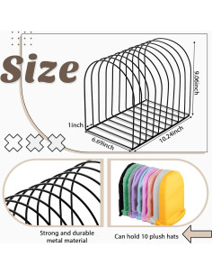 Organizador de Sombreros Beanie Hicarer Soporte de Hierro Negro 2