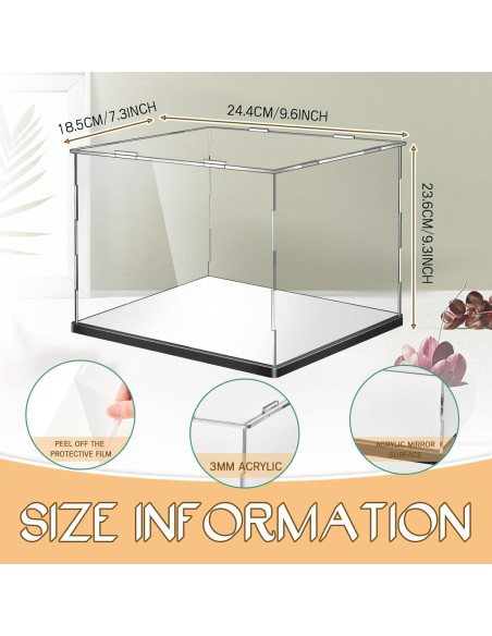 Caja de exhibición de sombreros Barydat acrílico 24.4x23.6x18.5 cm