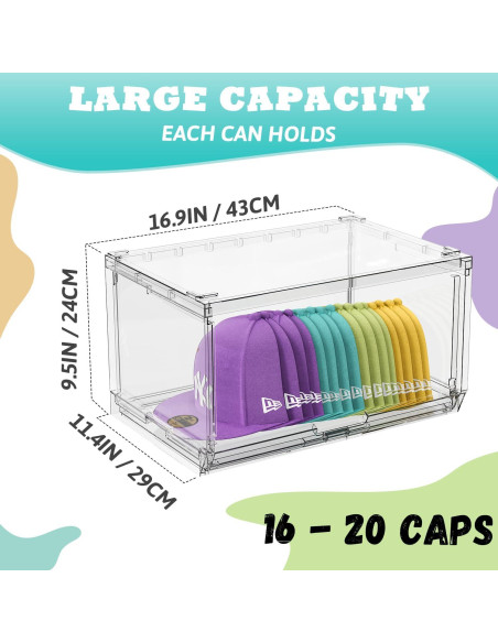 Caja Organizadora de Sombreros SCAVATA 4 Paquetes Transparente Caja Organizadora de Sombreros SCAVATA 4 Paquetes Transparente