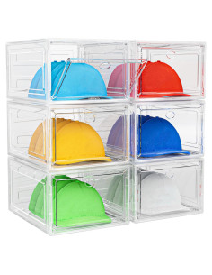Caja Organizadora de Sombreros YKLSLH - 6 Unidades, 34x26.9x19.1 cm, Blanco