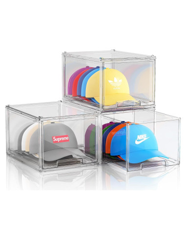 Caja Organizadora de Gorras ZHAIXIAONIAN 3 Pack Apilable