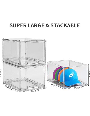 Caja Organizadora de Gorras ZHAIXIAONIAN 3 Pack Apilable