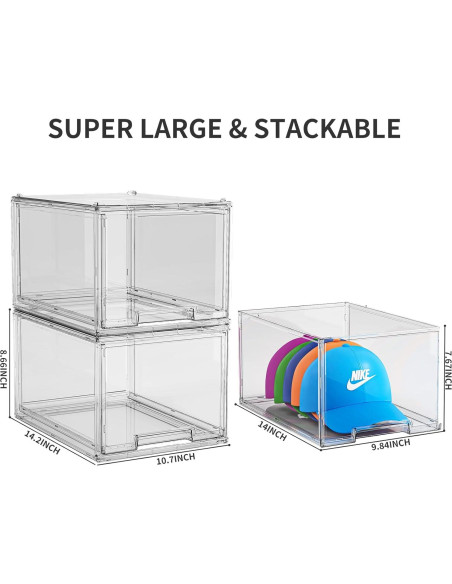 Caja Organizadora de Gorras ZHAIXIAONIAN 3 Pack Apilable