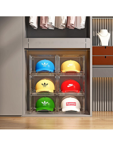 Caja Organizadora de Gorras ZHAIXIAONIAN 3 Pack Apilable