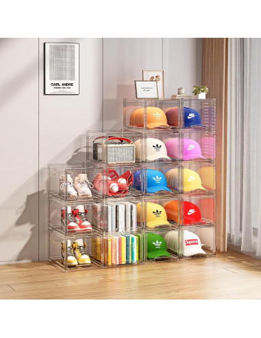 Caja Organizadora de Gorras ZHAIXIAONIAN 3 Pack Apilable